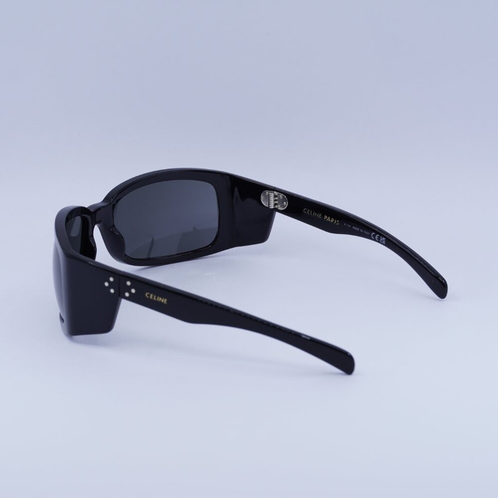 Celine CL40290I 01A Sunglasses Black Geometric Frame, Smoke Lenses - Picture 5 of 10